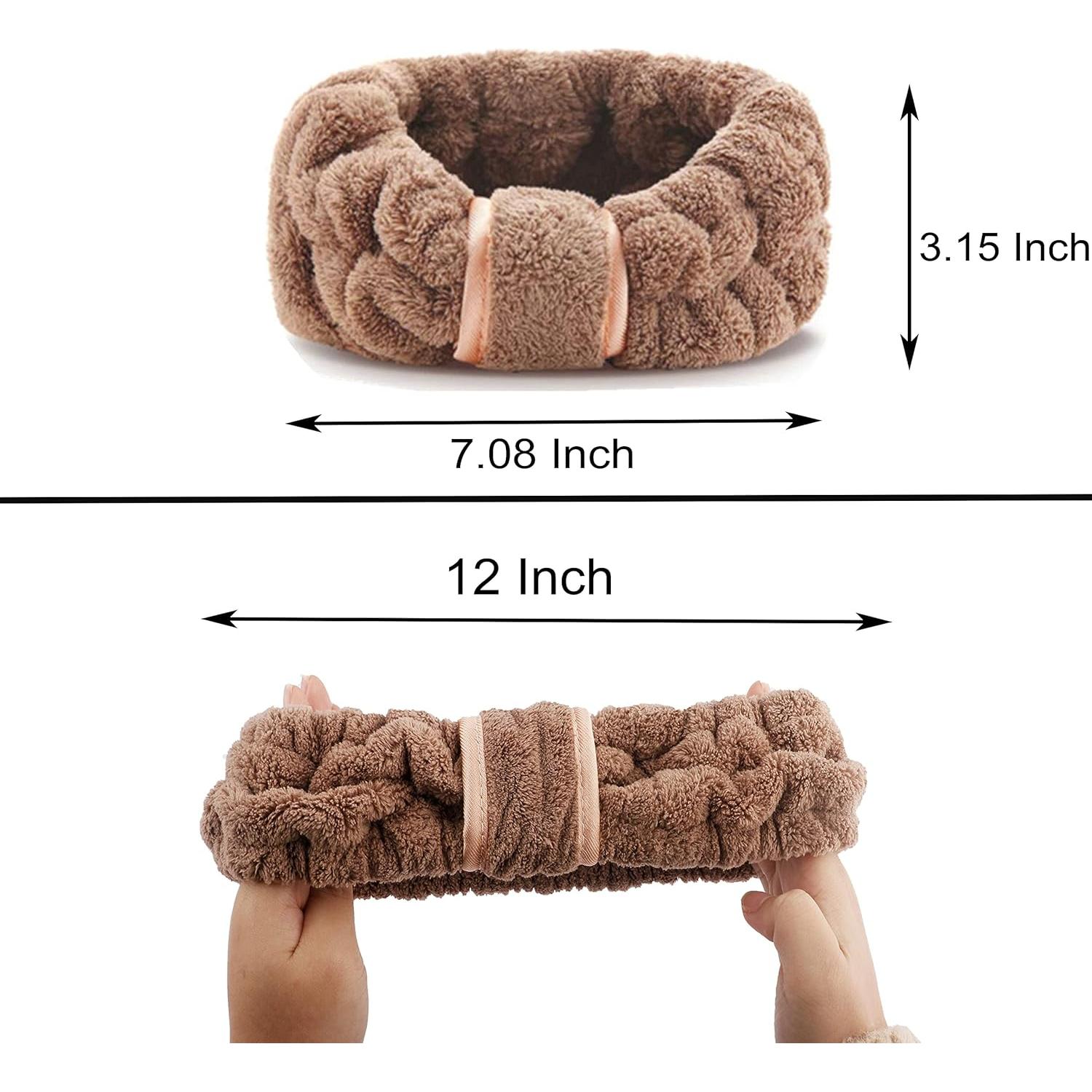 Paquete de 4 diademas de microfibra IAXSEE para cuidado facial