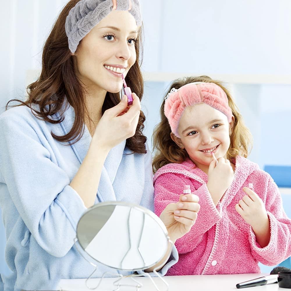 Paquete de 4 diademas de microfibra IAXSEE para cuidado facial