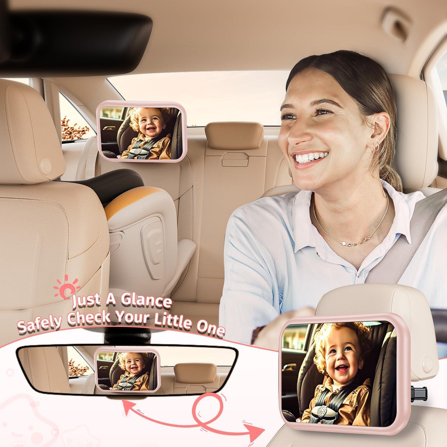 Espejo de Coche para Bebé Mirrorsafe BBJ-02 Rosa Irrompible