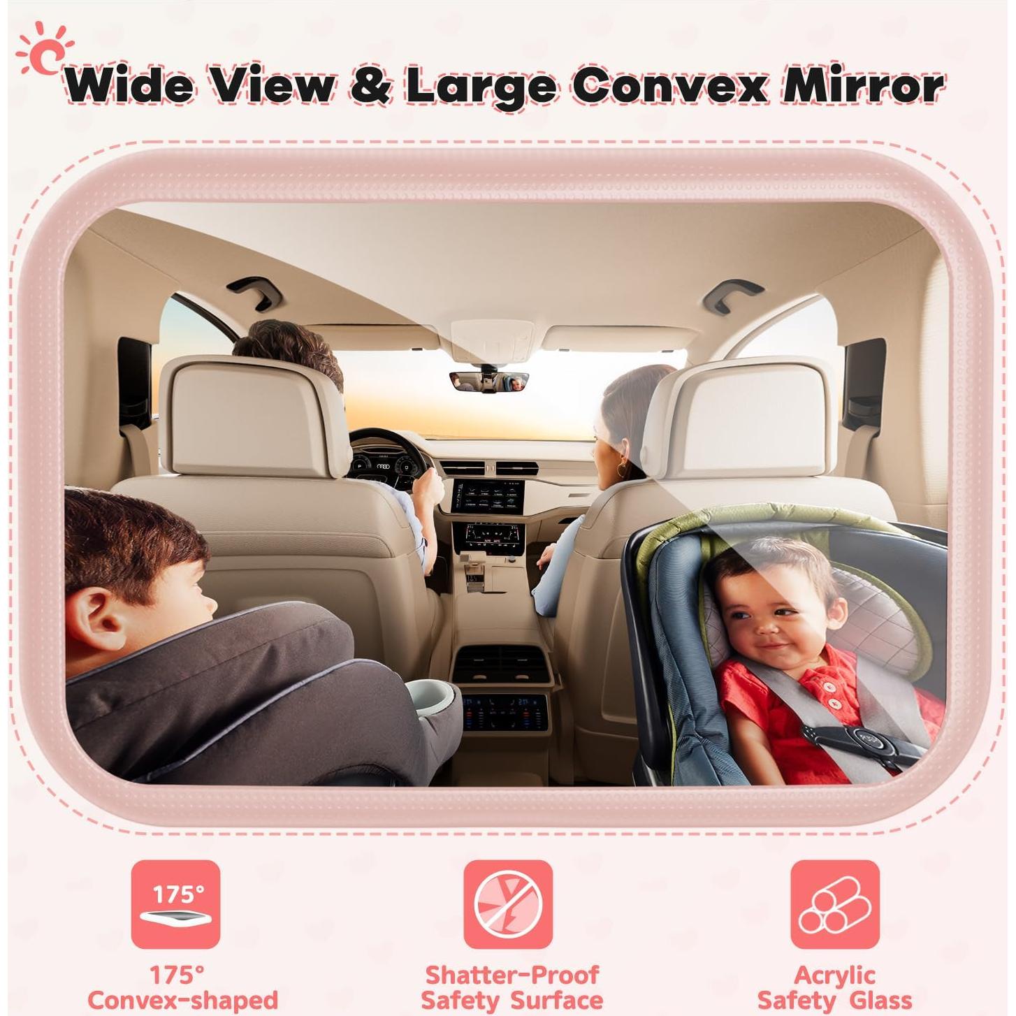 Espejo de Coche para Bebé Mirrorsafe BBJ-02 Rosa Irrompible