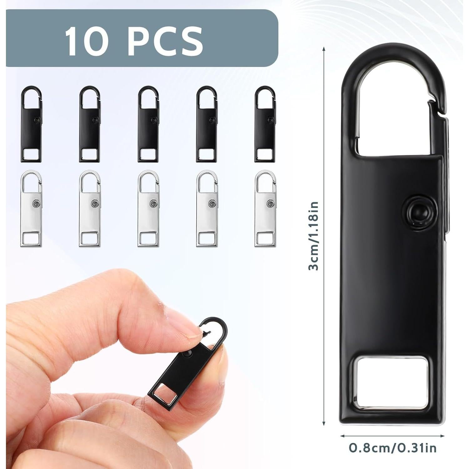 10 Piezas Tiradores de Cremallera Metal Abeillo - Reemplazo Desmontable