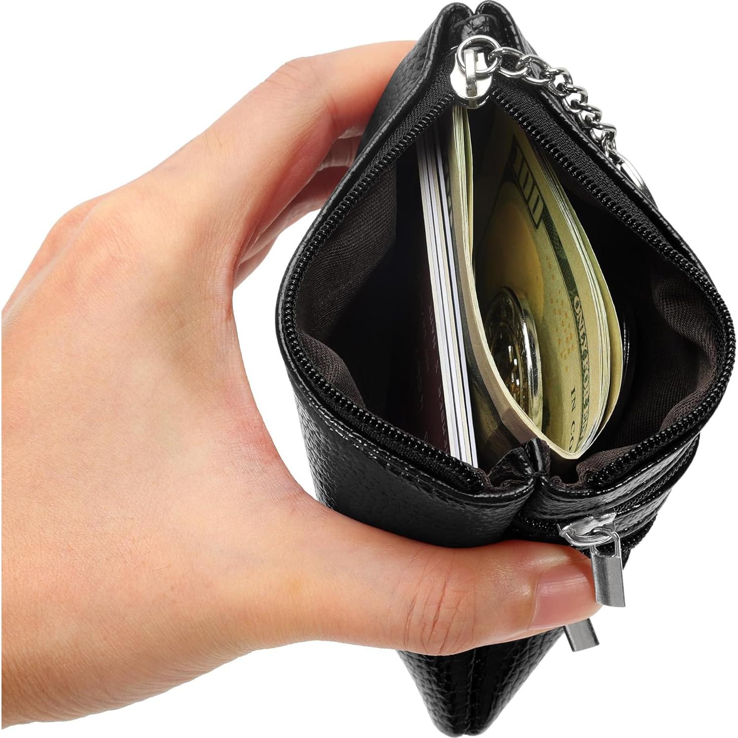 Monedero Compacto Chelmon 2 Pack Negro para Hombres y Mujeres