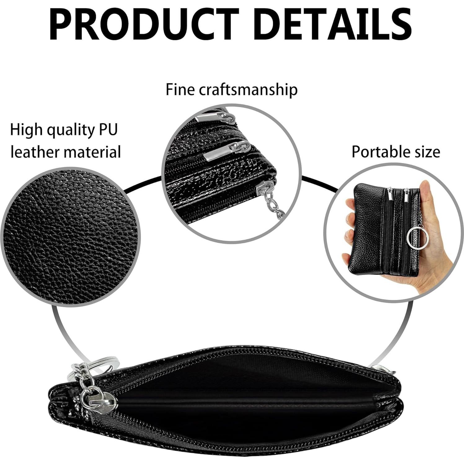 Monedero Compacto Chelmon 2 Pack Negro para Hombres y Mujeres