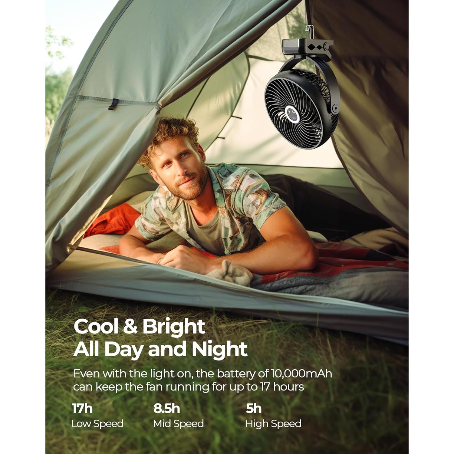 Ventilador Portátil Koonie WH501 10000mAh con Linterna LED