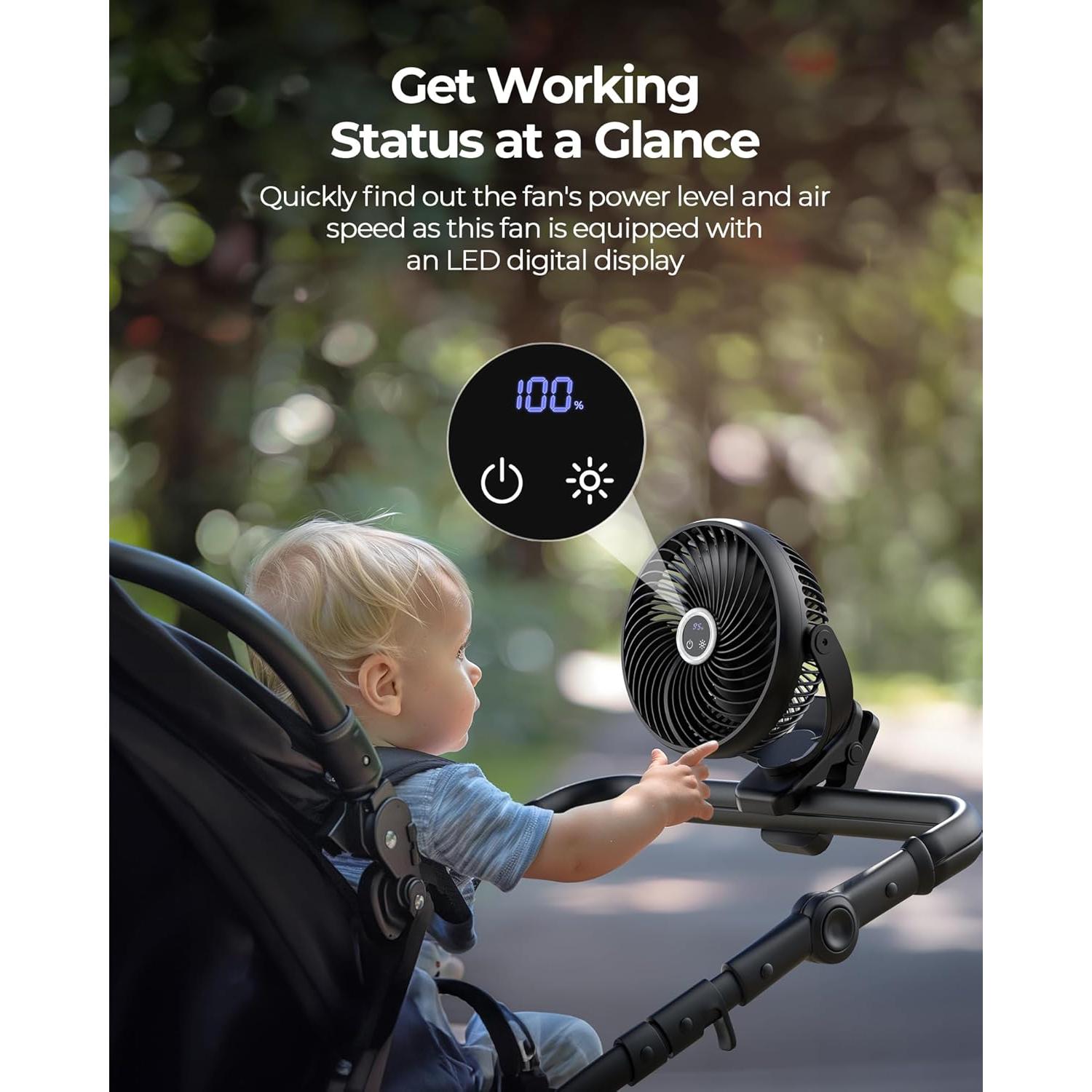 Ventilador Portátil Koonie WH501 10000mAh con Linterna LED