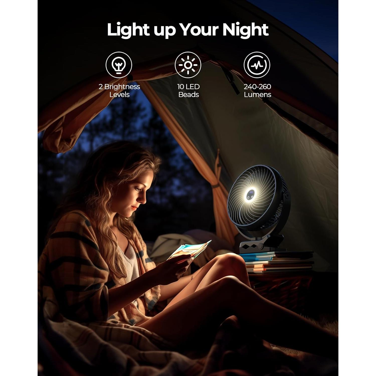 Ventilador Portátil Koonie WH501 10000mAh con Linterna LED