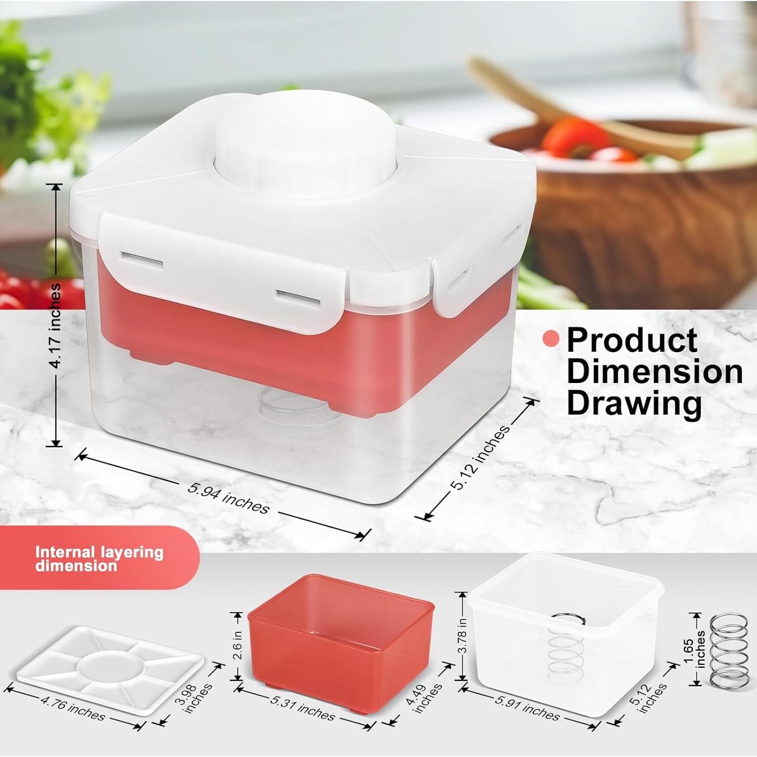 Prensa de Tofu Muimnvi Roja, Drenaje Rápido y Ajuste de Dureza