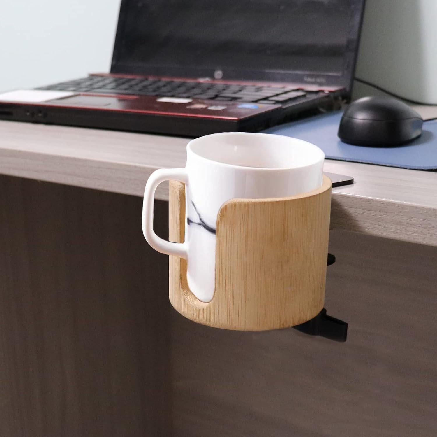 Soporte para Taza Antideslizante Tirifer - 1 Paquete de Bambú