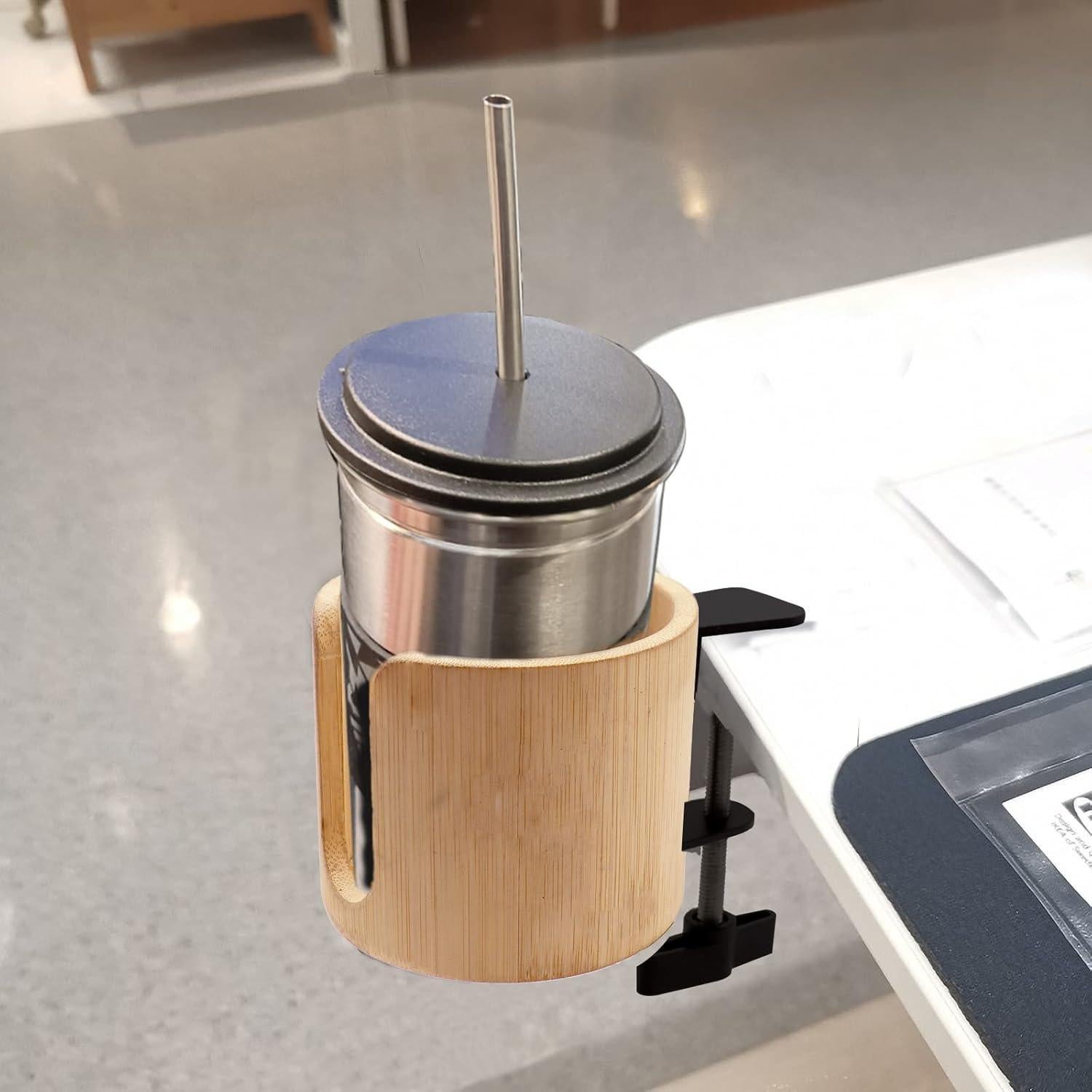 Soporte para Taza Antideslizante Tirifer - 1 Paquete de Bambú