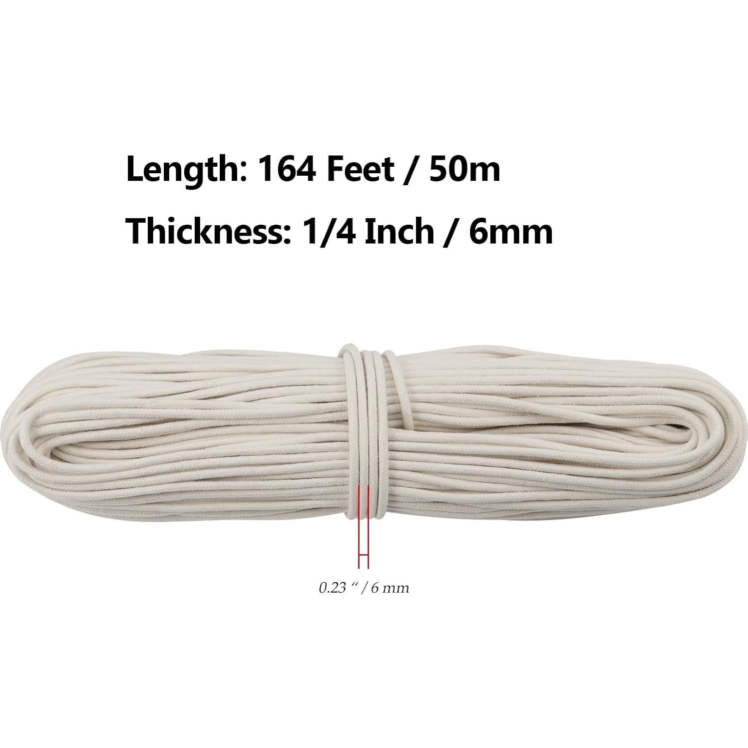 Cuerda de Algodón Natural JOIKIT 50m 6mm Trenzada Multiusos