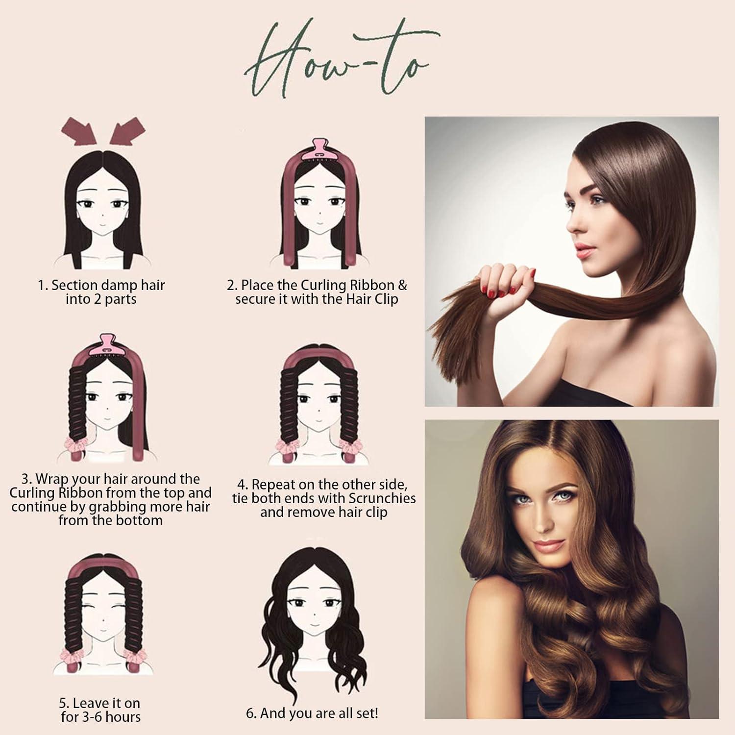 Juego de Rizado Sin Calor AUITRONCARE Diadema Rosa 1 Cuenta