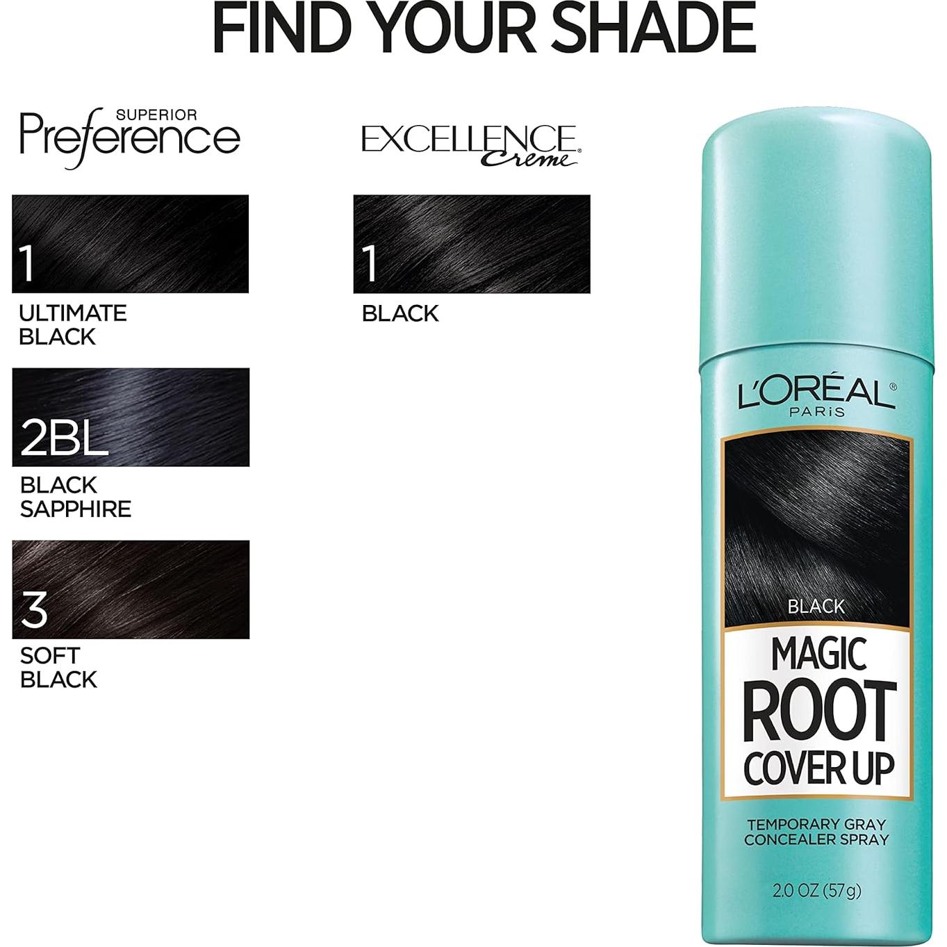 Tinte para Cabello L'Oreal Paris Cubrimiento Raíces Negro 2 Unidades