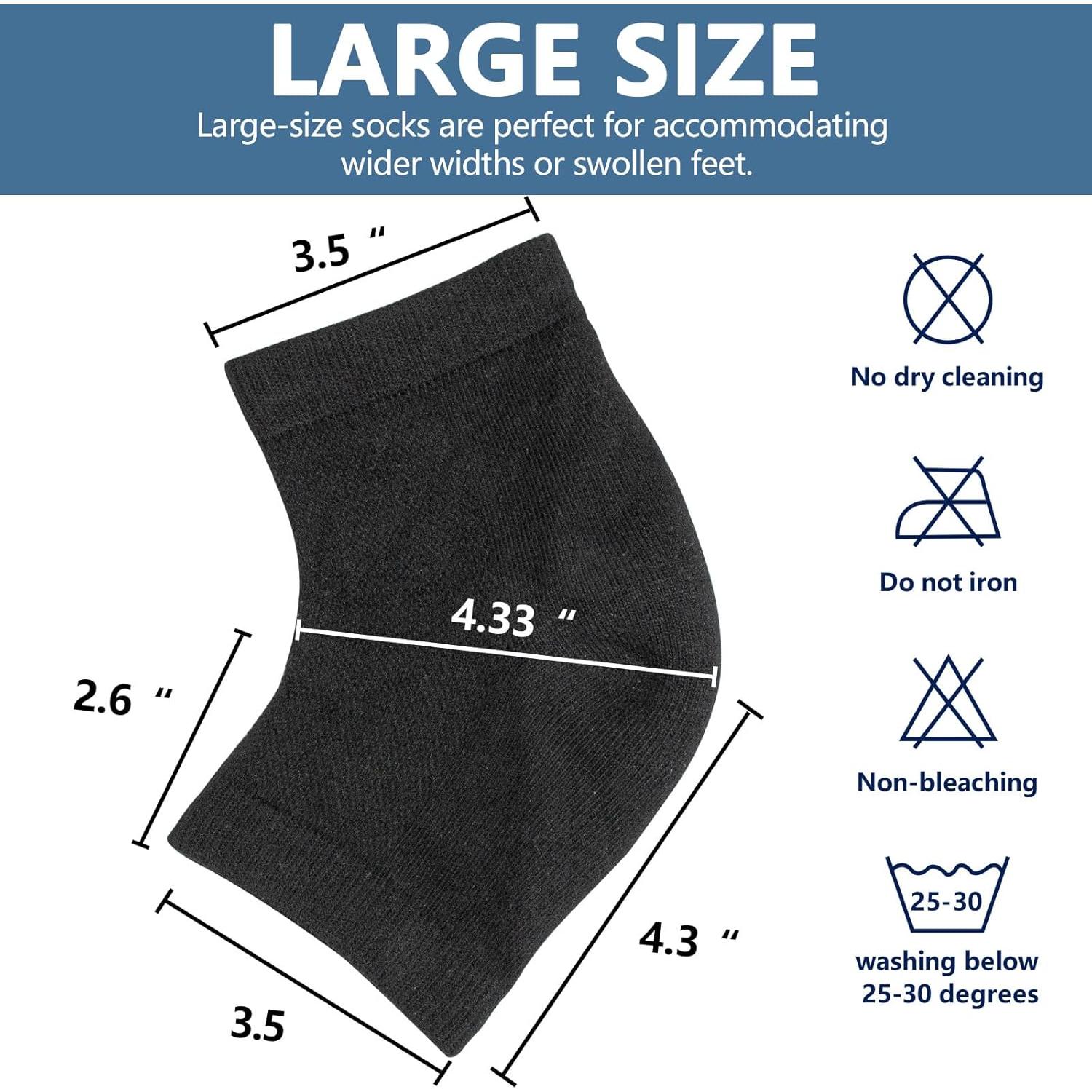 Calcetines Hidratantes de Gel Yoosolle para Talones Secos - 2 Pares - Grande Negro