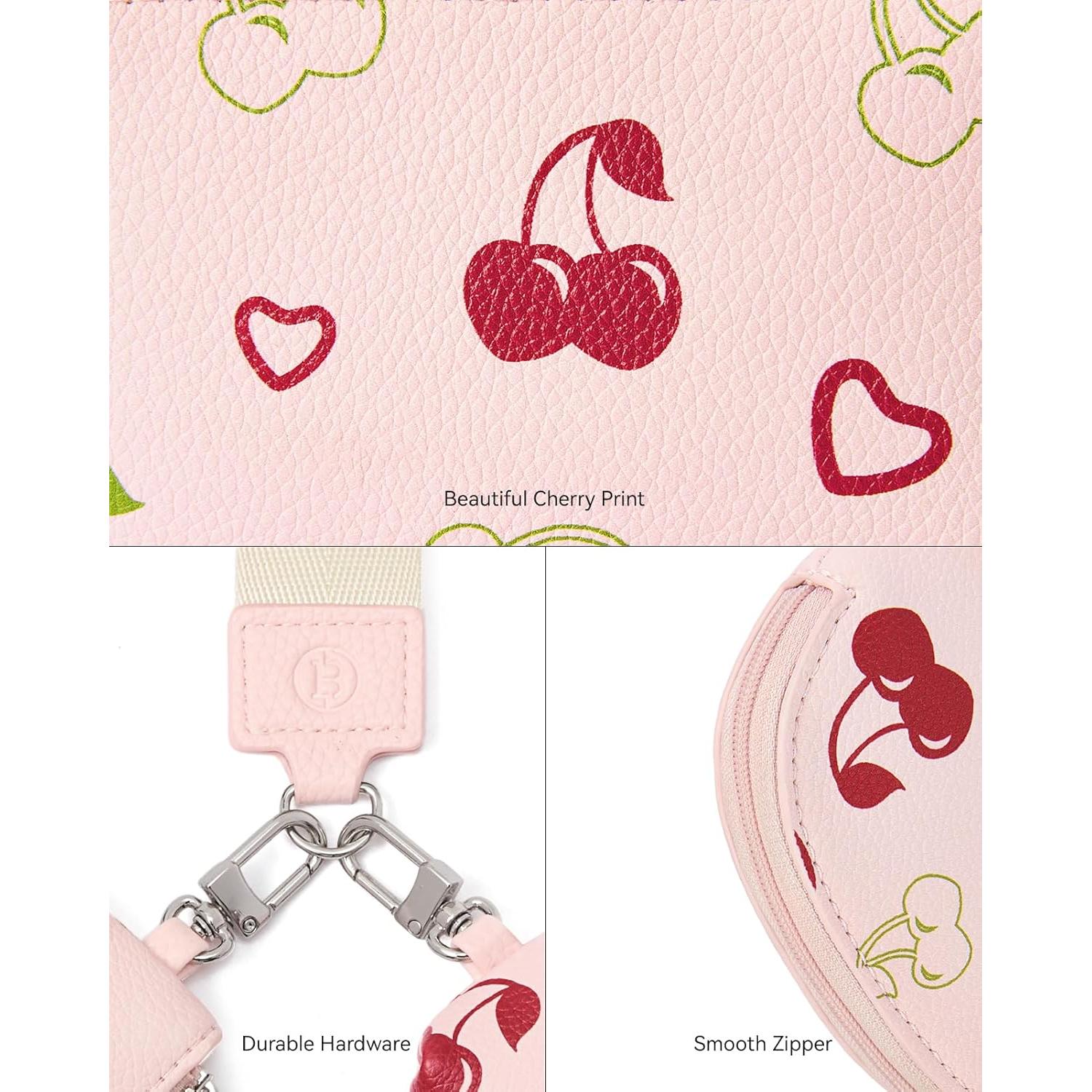 Cartera Pequeña BOSTANTEN Estampado de Cereza RFID 12x7.5cm