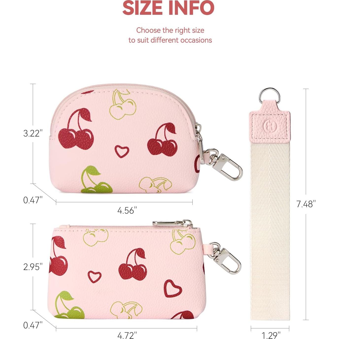 Cartera Pequeña BOSTANTEN Estampado de Cereza RFID 12x7.5cm