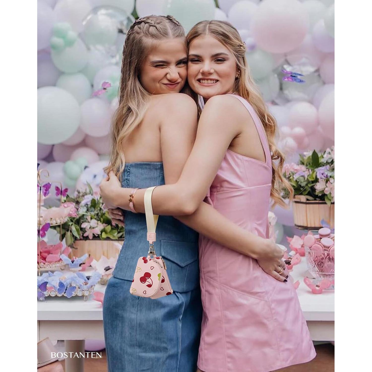 Cartera Pequeña BOSTANTEN Estampado de Cereza RFID 12x7.5cm