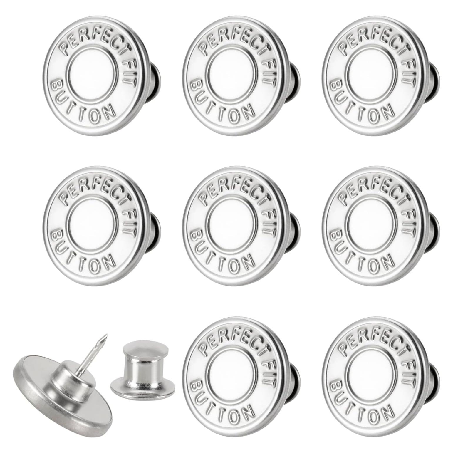 8 Botones Metálicos Ajustables para Pantalón Zenglu 17 mm