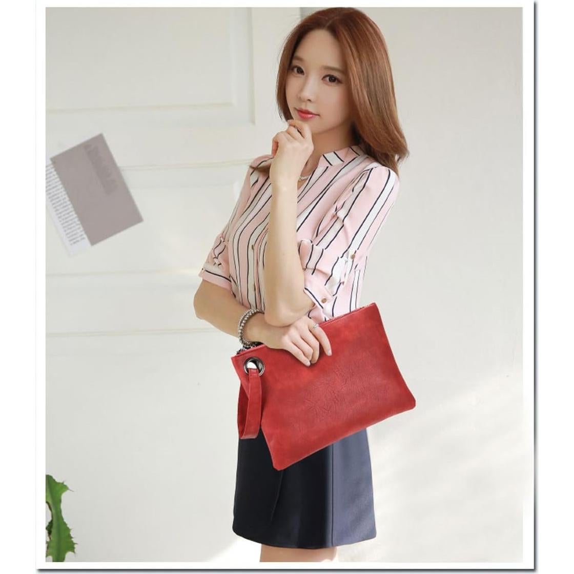 Bolso de Noche DIHKLCIO Cartera Sobre Plegable Negra 33x24cm