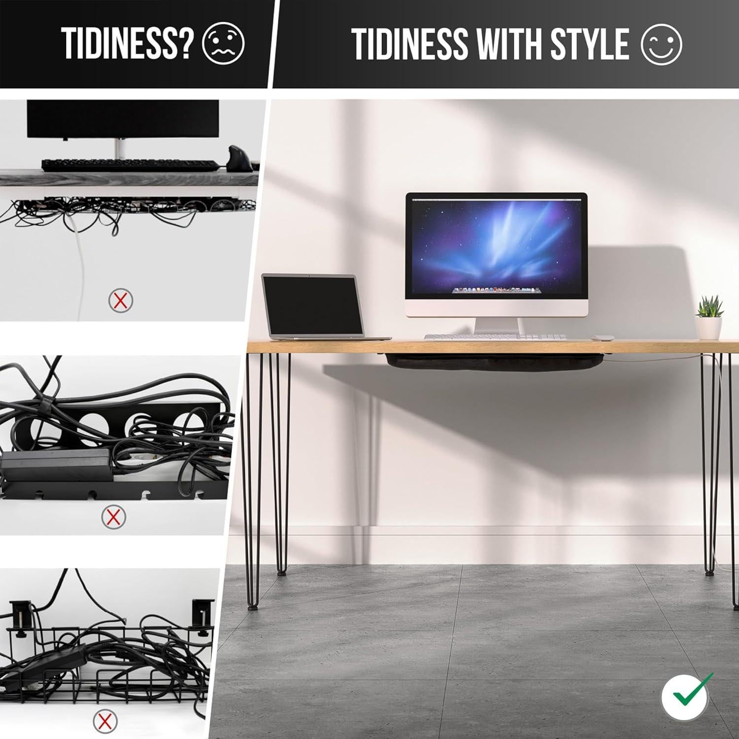 Bandeja de gestión de cables Ultimate Setup 63.5x24 cm