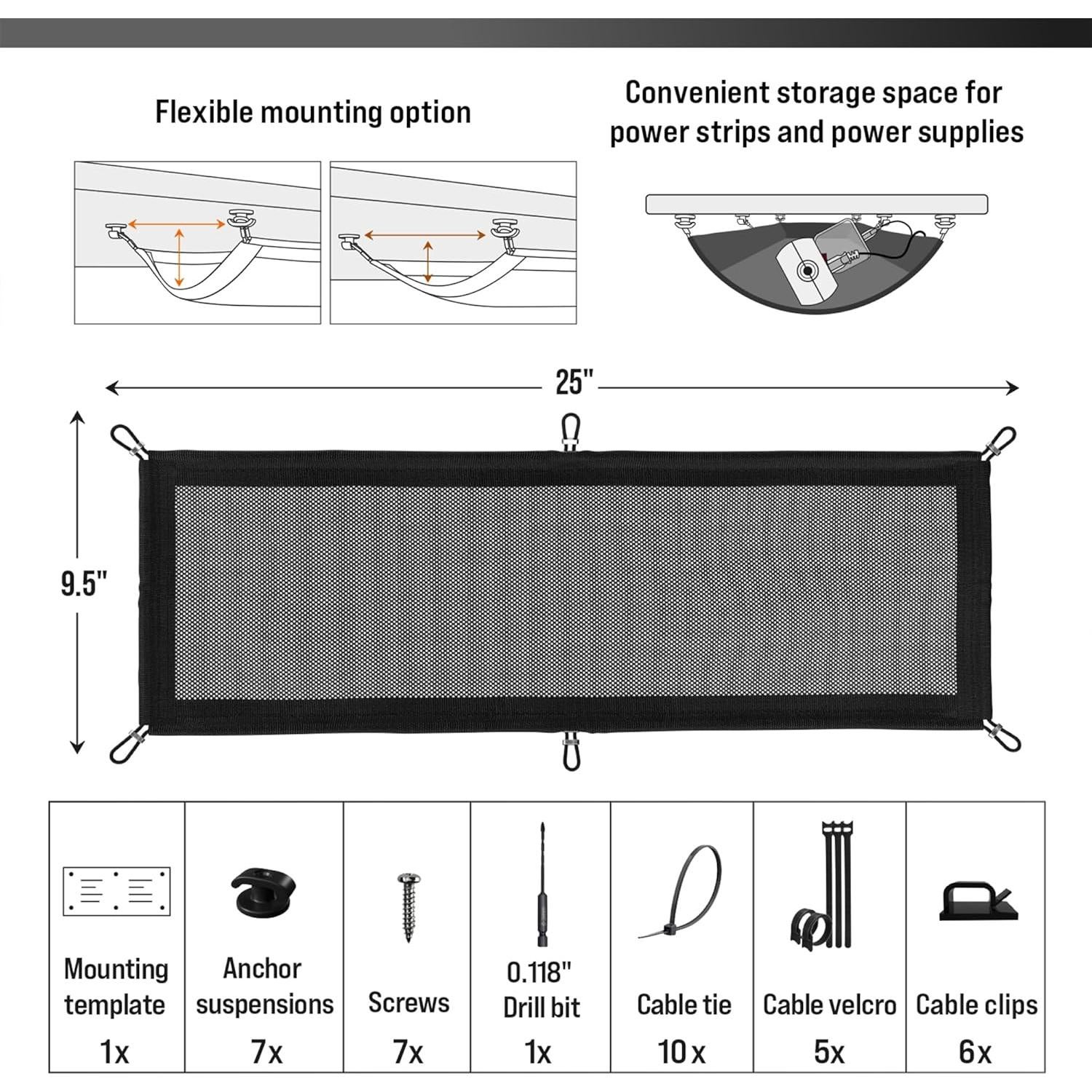 Bandeja de gestión de cables Ultimate Setup 63.5x24 cm