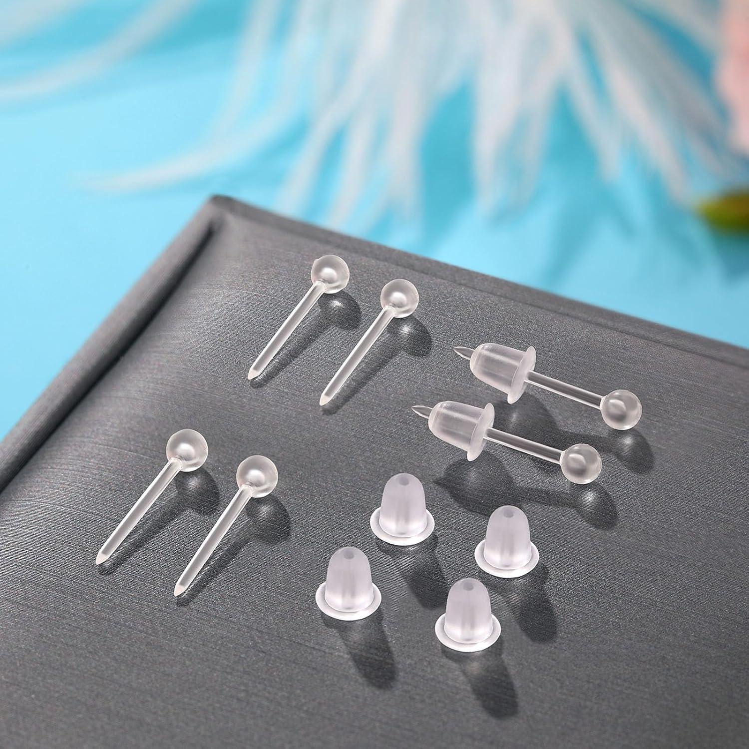 Juego de Aretes de Plástico 3mm Formulen para Oídos Sensibles