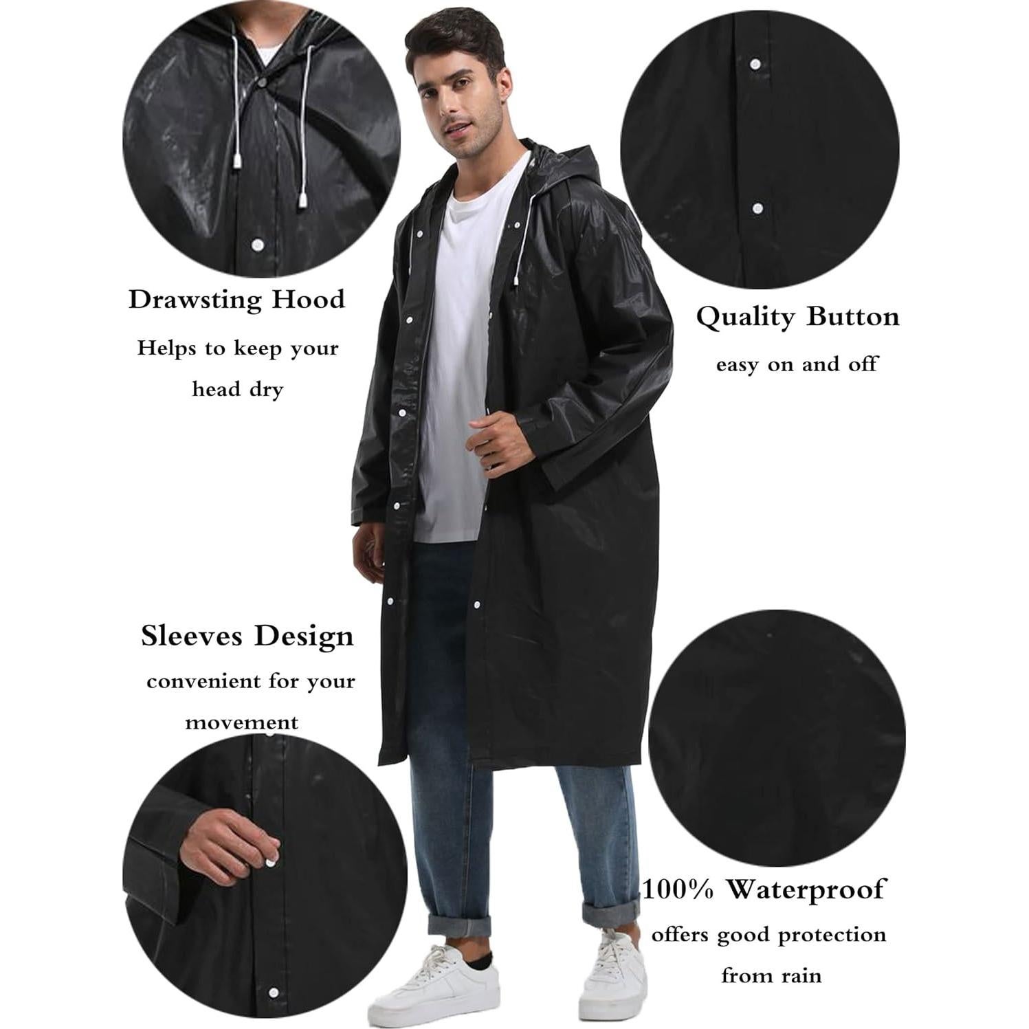 2 Chaquetas de Lluvia Reutilizables Borogo para Adultos - Impermeables