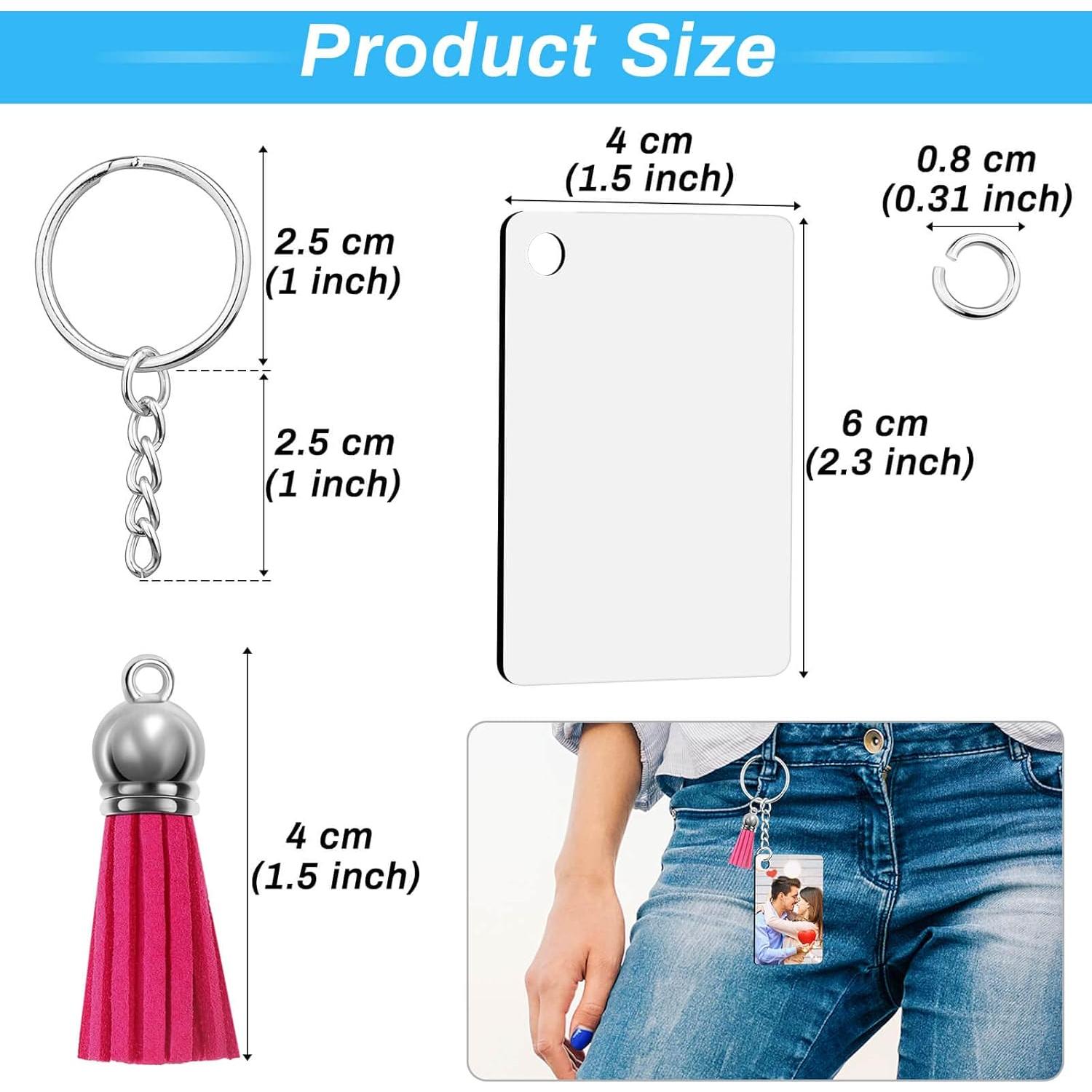 Kit de Llaveros en Blanco para Sublimación Modacraft 120 Piezas