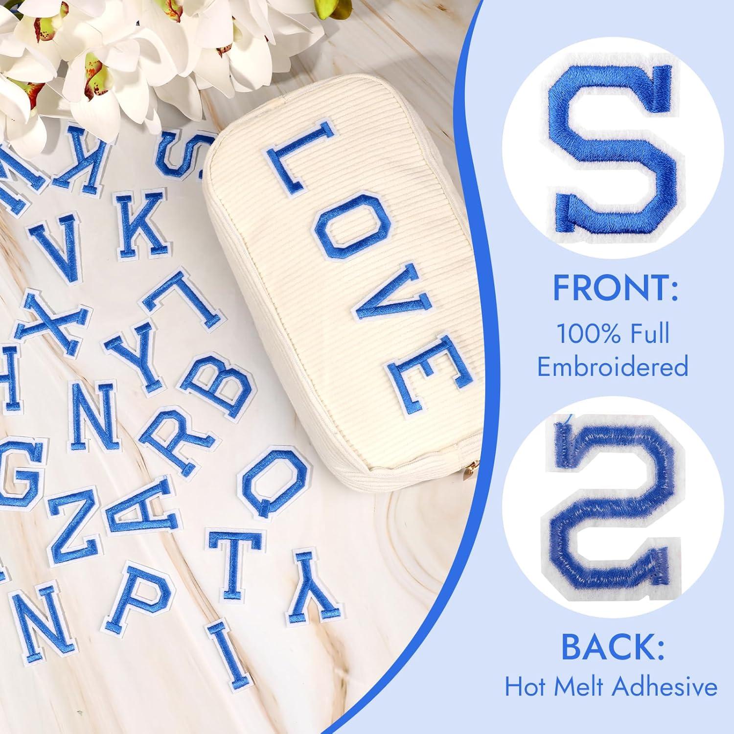 Letras Termoadhesivas NIUBIER 52 Piezas Azul 5x4 cm