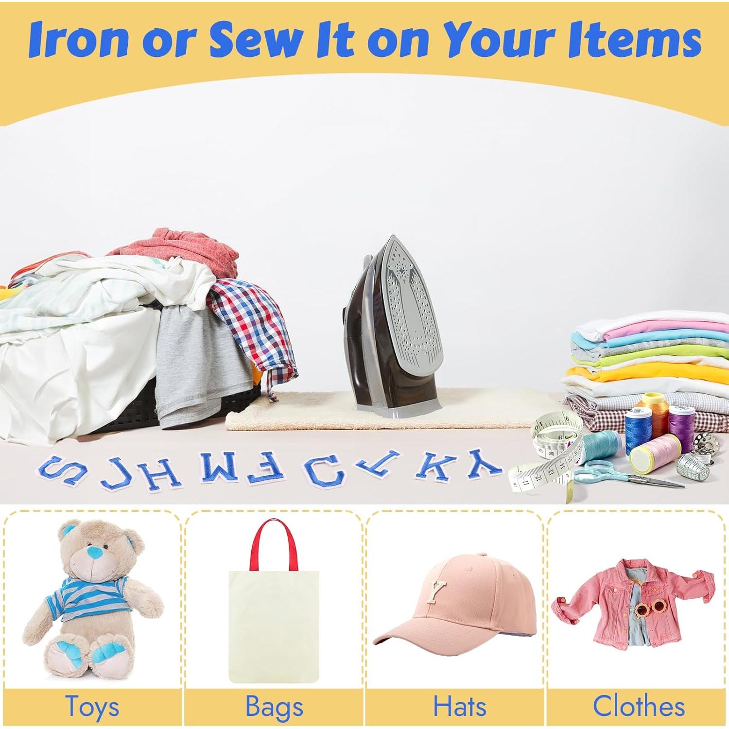 Letras Termoadhesivas NIUBIER 52 Piezas Azul 5x4 cm