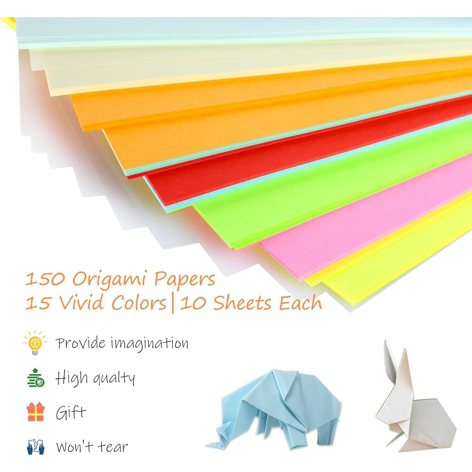 Papel de Origami Doble Cara BUBU 20x20 cm 150 Hojas 15 Colores