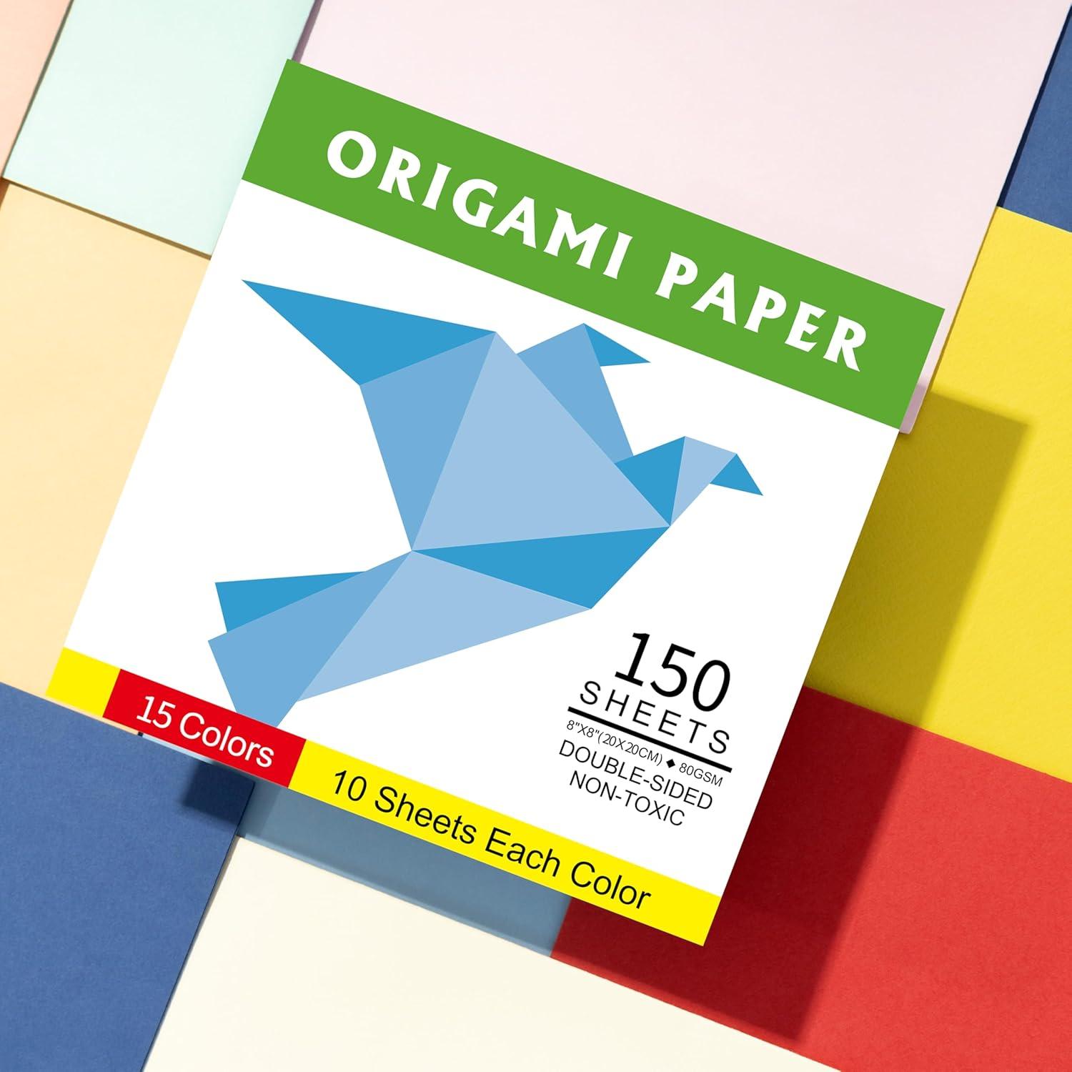 Papel de Origami Doble Cara BUBU 20x20 cm 150 Hojas 15 Colores