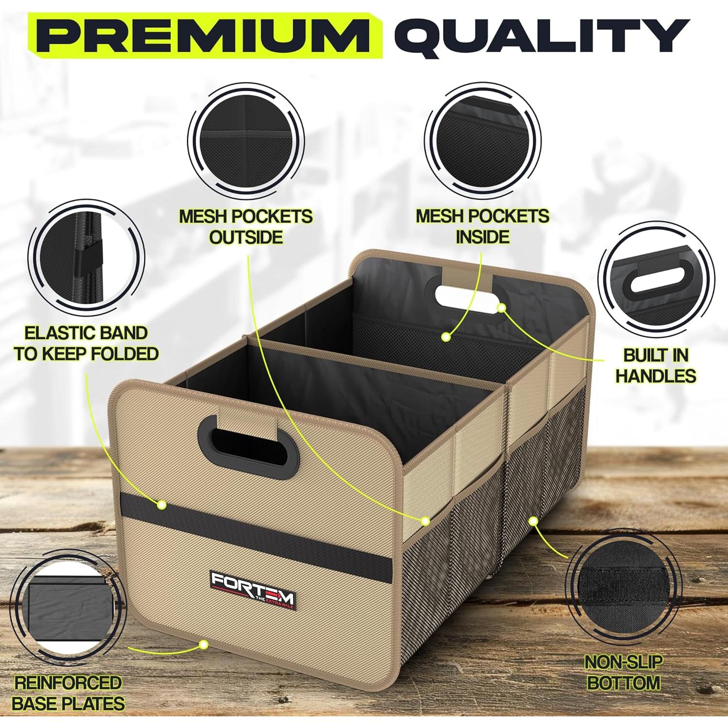 Organizador de Maletero FORTEM 50L Plegable Beige para SUV