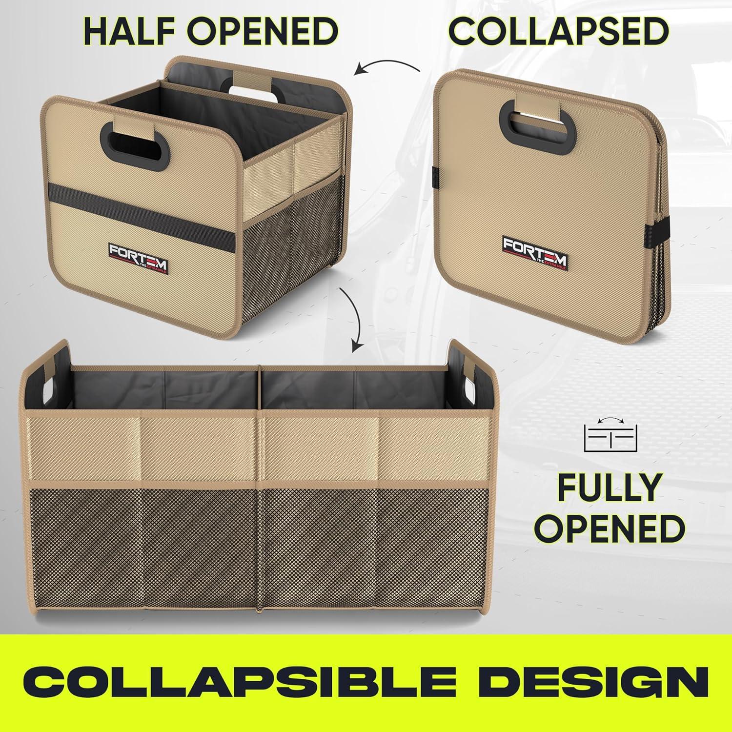 Organizador de Maletero FORTEM 50L Plegable Beige para SUV
