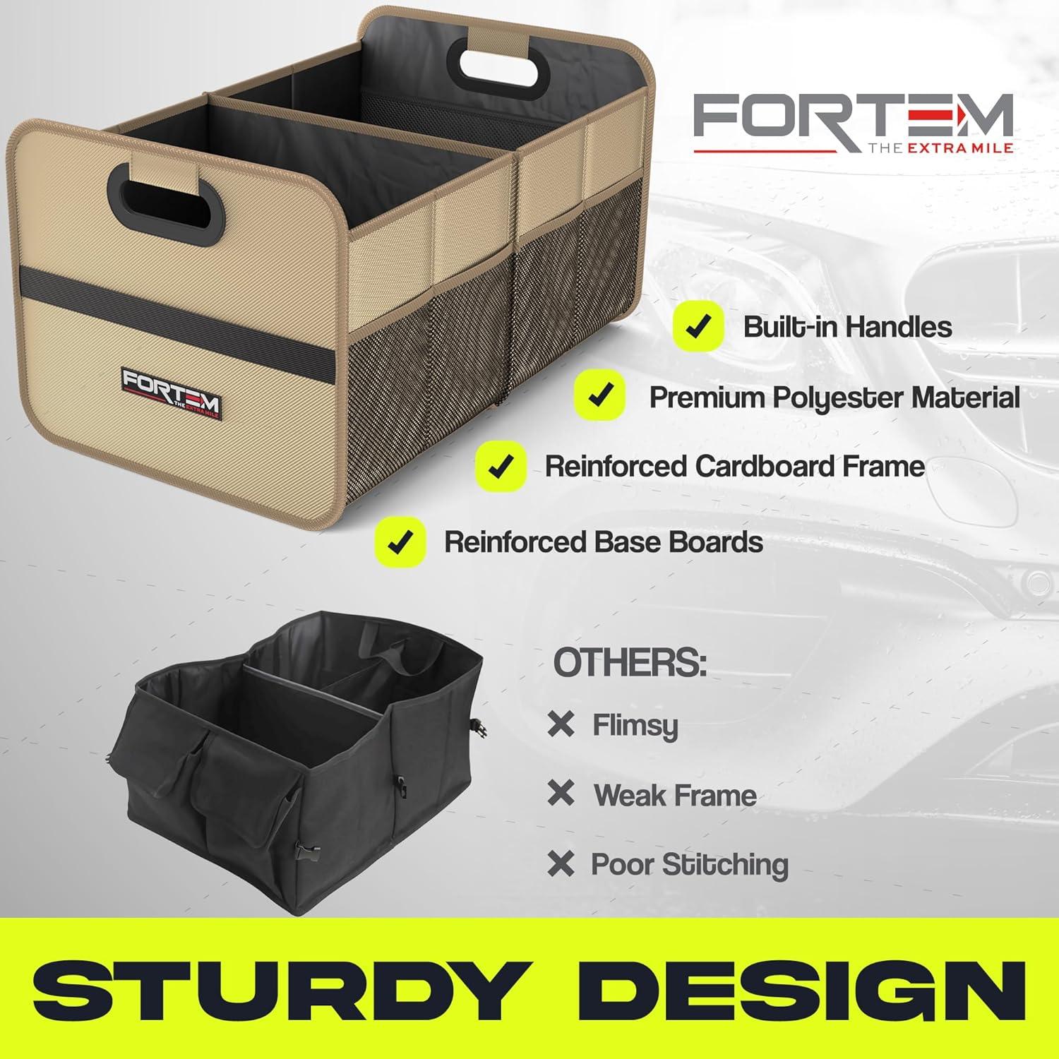 Organizador de Maletero FORTEM 50L Plegable Beige para SUV