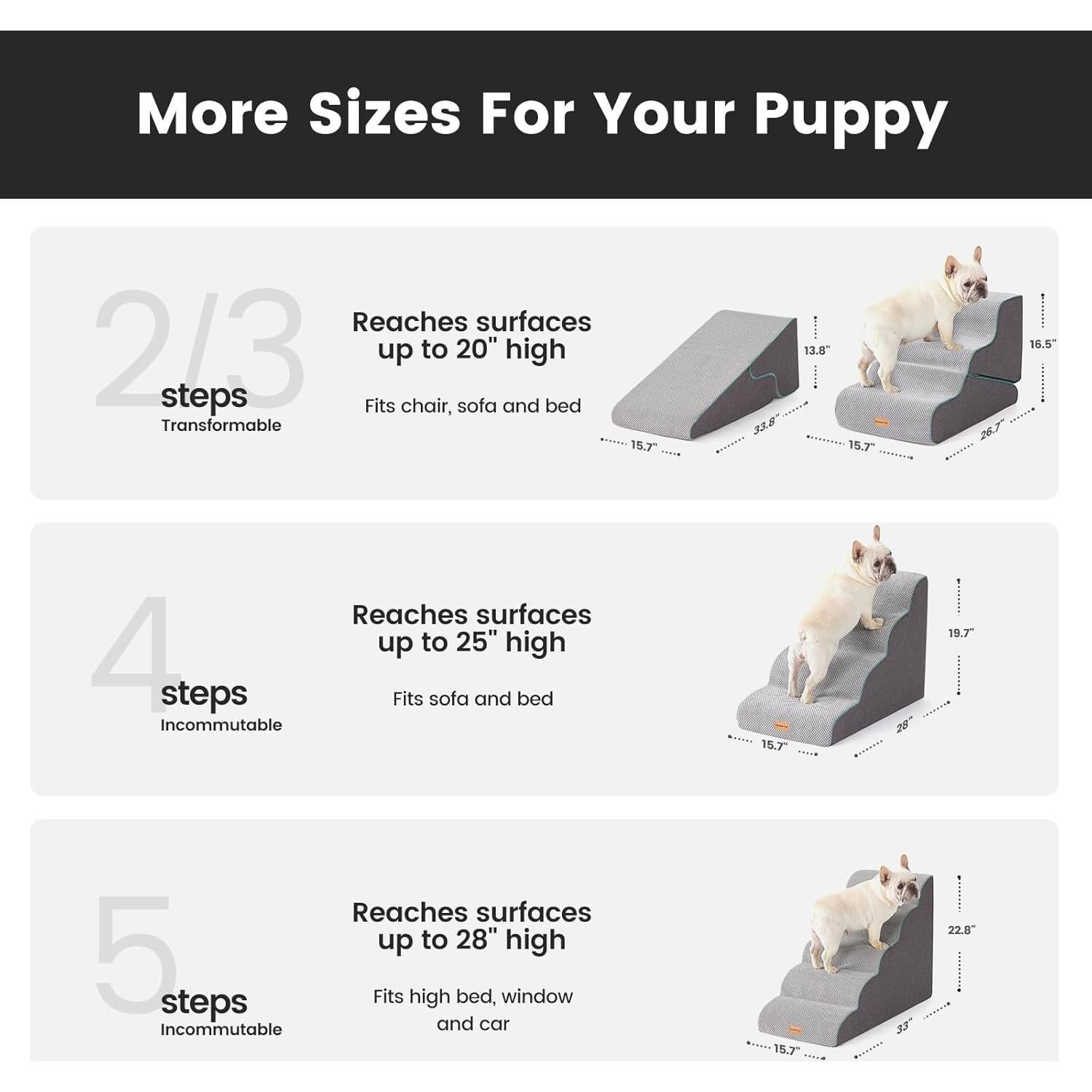 Escaleras para Perros Gardner Pet 5 Pasos 83.8x39.9 cm Antideslizante