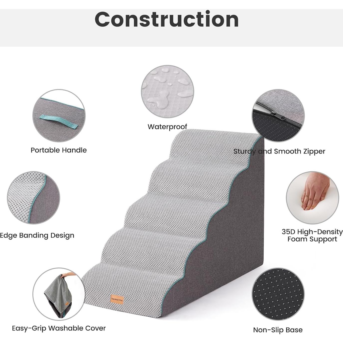 Escaleras para Perros Gardner Pet 5 Pasos 83.8x39.9 cm Antideslizante