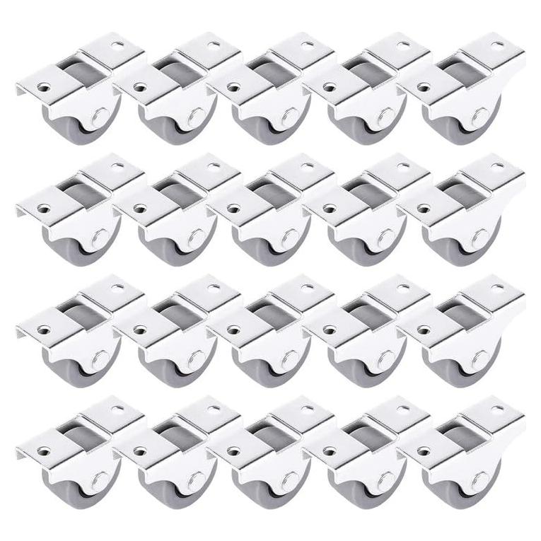 Paquete de 20 Ruedas de Goma 25 mm con Placa Metálica