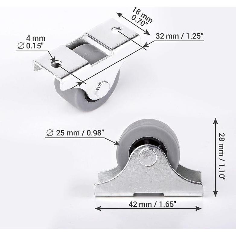 Paquete de 20 Ruedas de Goma 25 mm con Placa Metálica