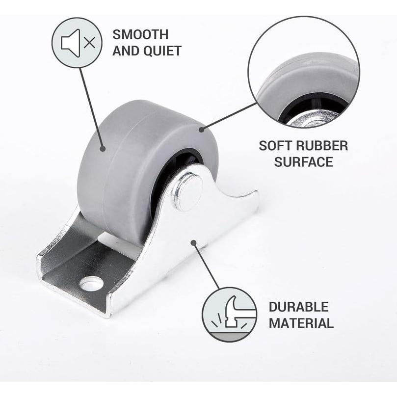 Paquete de 20 Ruedas de Goma 25 mm con Placa Metálica