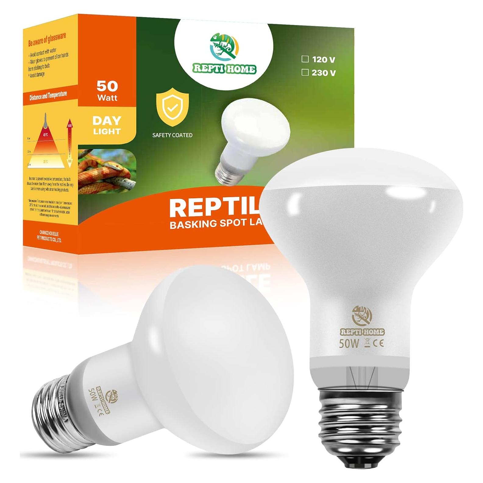 Bombilla de Calor para Reptiles REPTI HOME 50W Paquete de 2