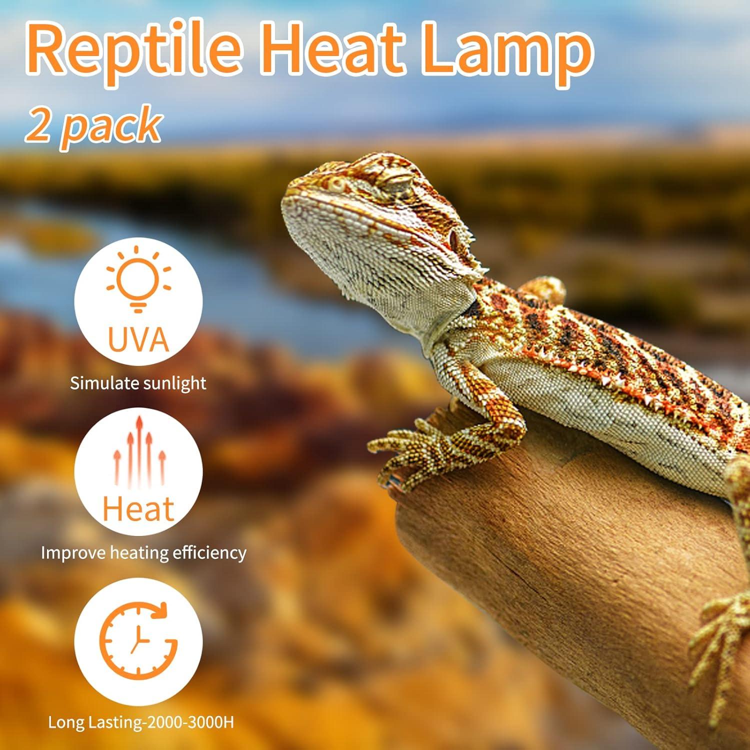 Bombilla de Calor para Reptiles REPTI HOME 50W Paquete de 2