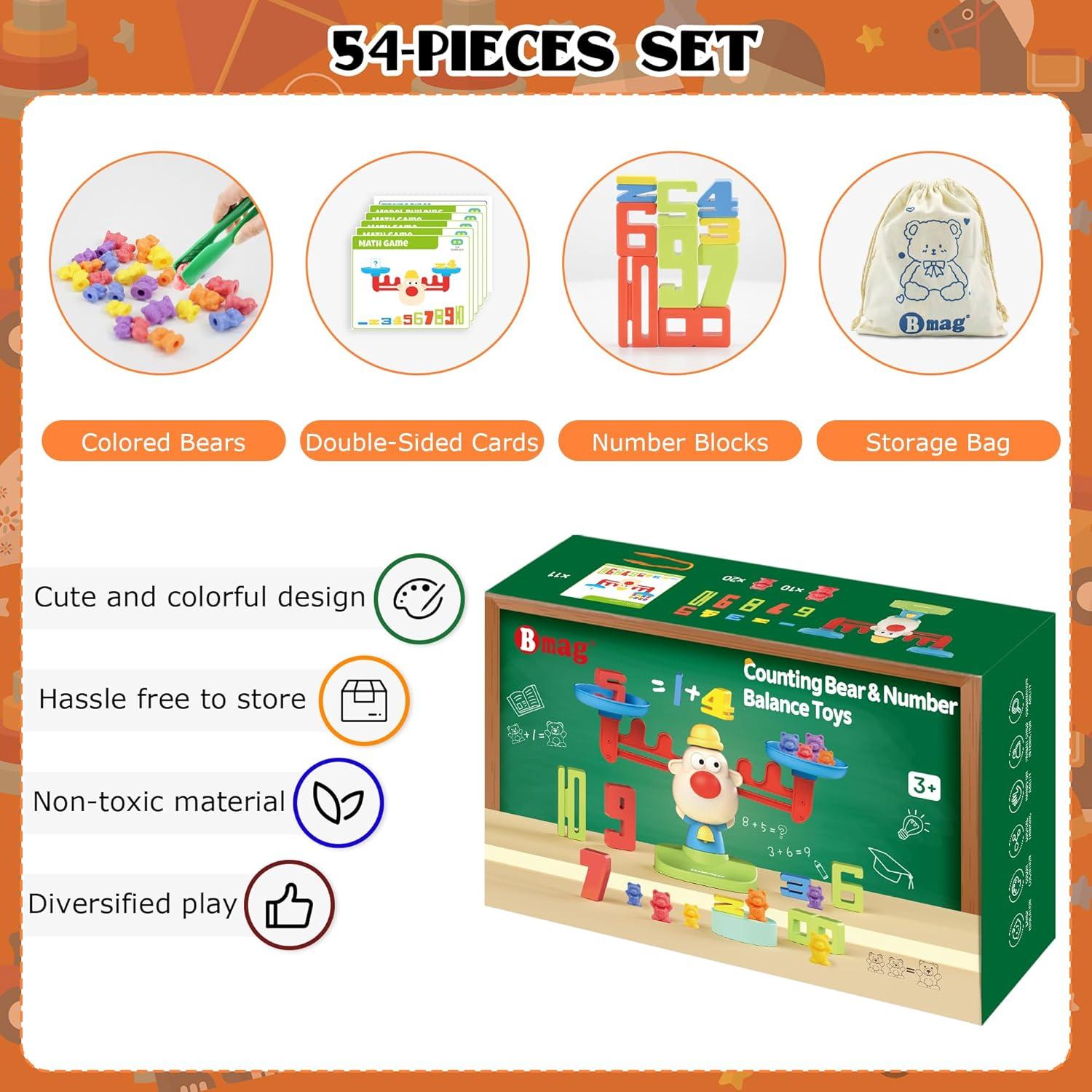 Juego de Matemáticas Bmag Balance 30 Osos y 10 Números