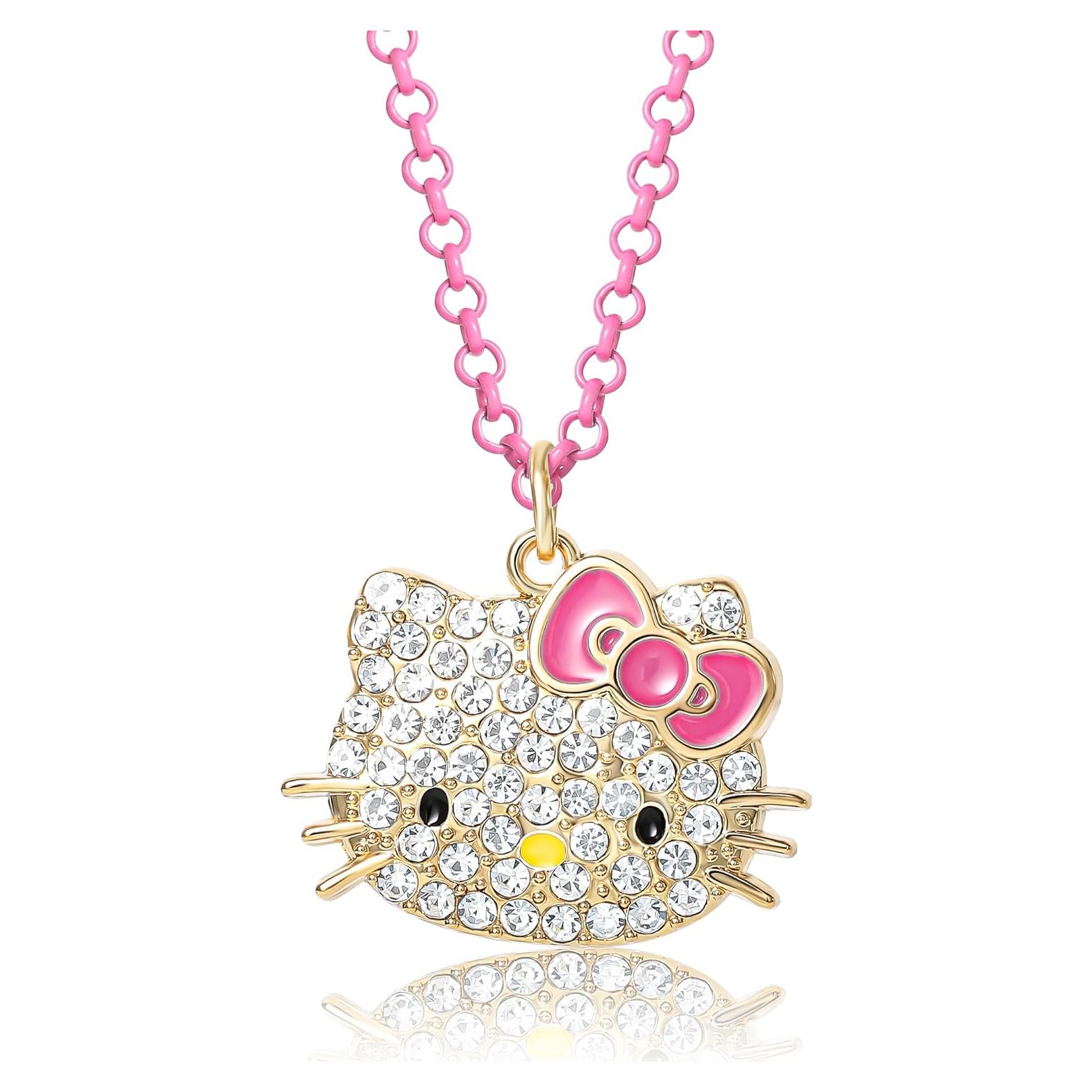 Collar Colgante Hello Kitty Sanrio Ajustable 40.64 cm Rosa