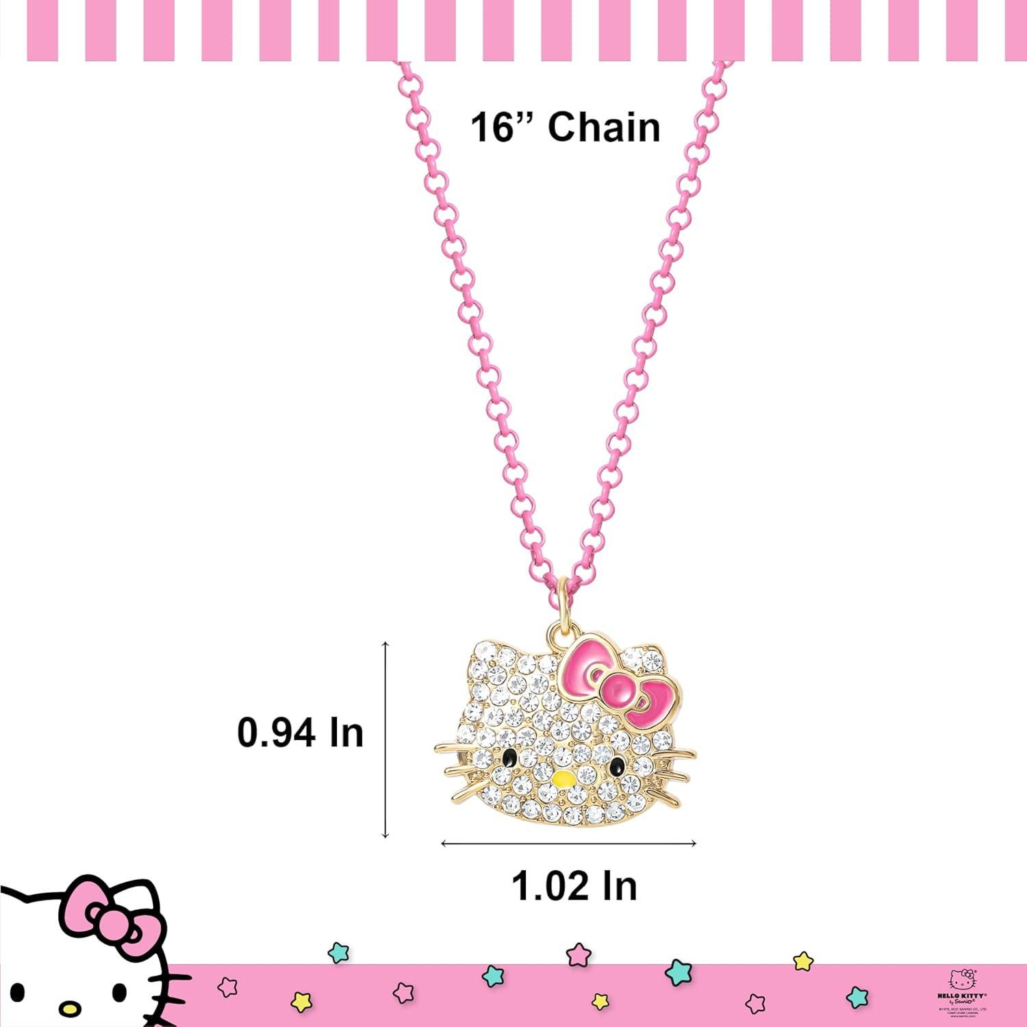 Collar Colgante Hello Kitty Sanrio Ajustable 40.64 cm Rosa