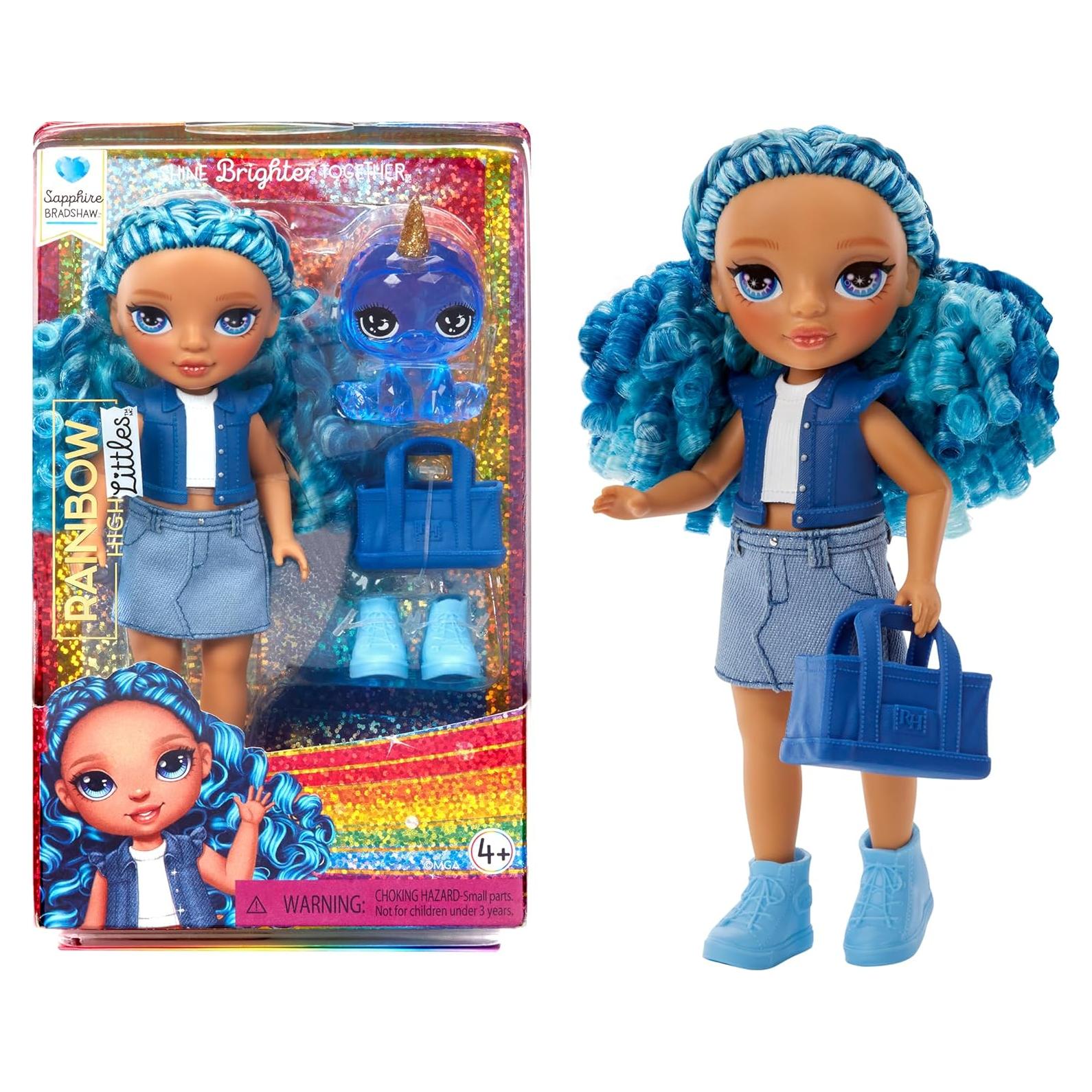 Muñeca Rainbow High Littles Sapphire Bradshaw 12.1 cm con Mascota