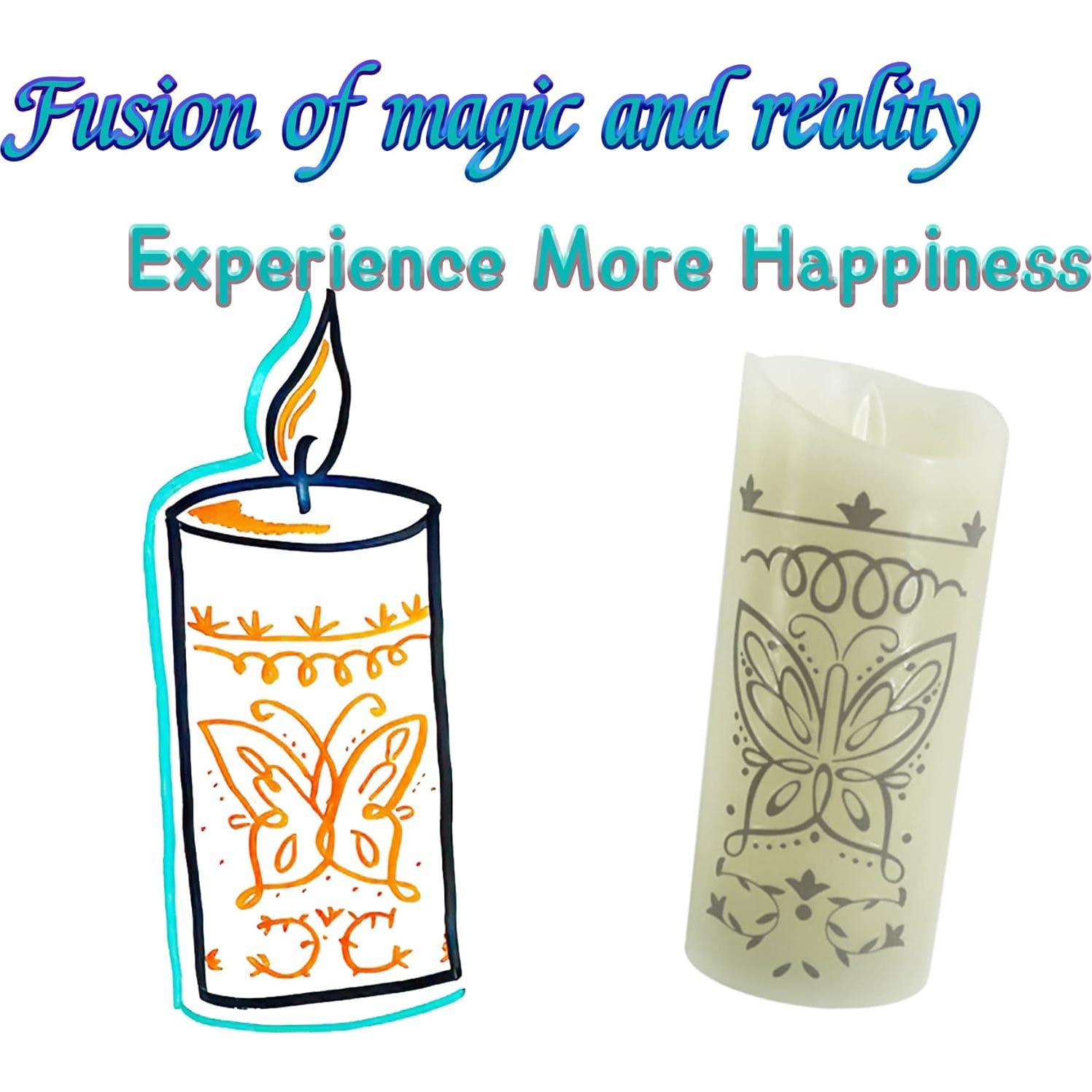 Vela Mágica LED Sin Llama Encanto Mariposa 7.62x15.24cm