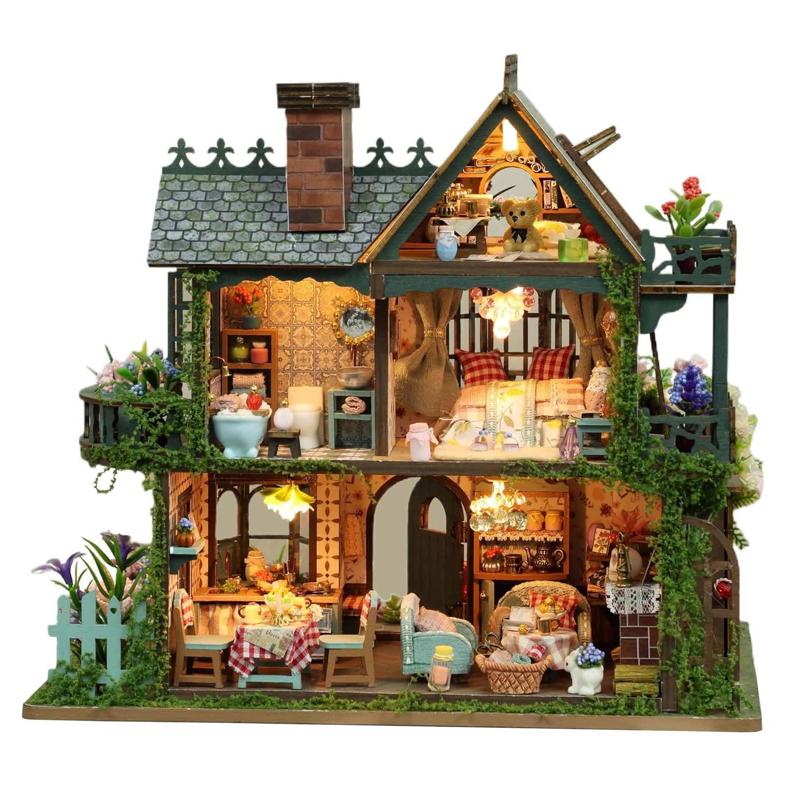 Kit de Casa en Miniatura DIY RHZN Casa Botánica 26x20x24cm