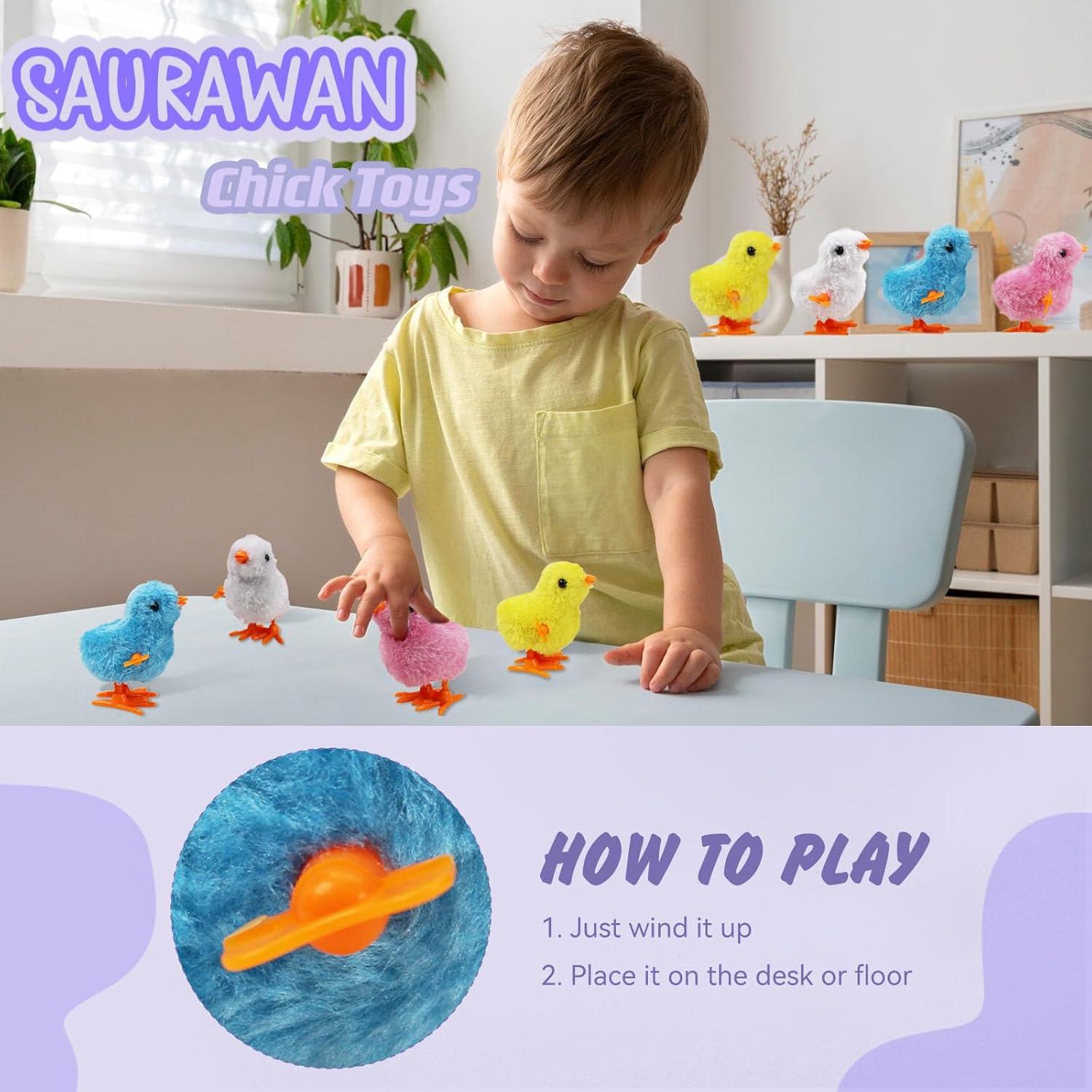 Juguetes de Peluche Pollito con Resorte SAURAWAN 4 Piezas