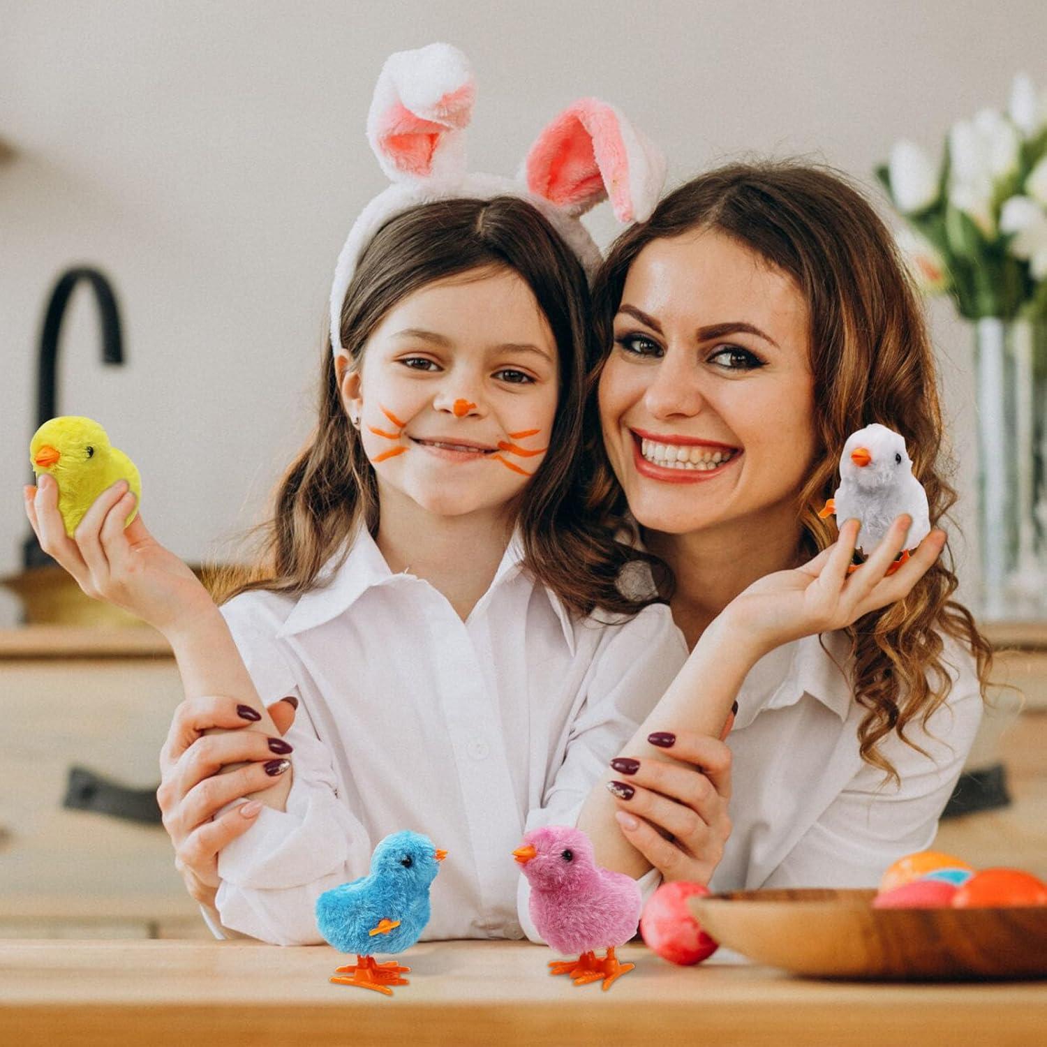 Juguetes de Peluche Pollito con Resorte SAURAWAN 4 Piezas