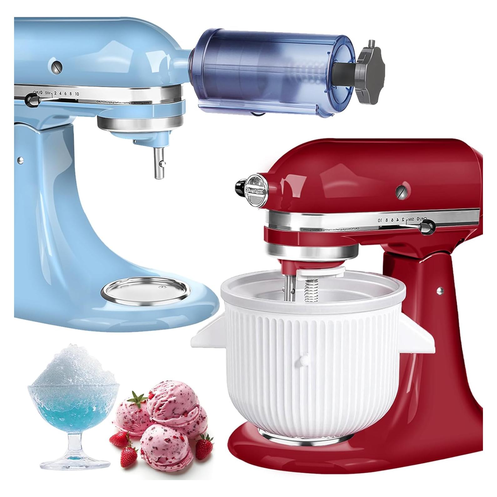 Máquina de Helados FORTHEAL para KitchenAid 2 Qt y Hielo Raspado